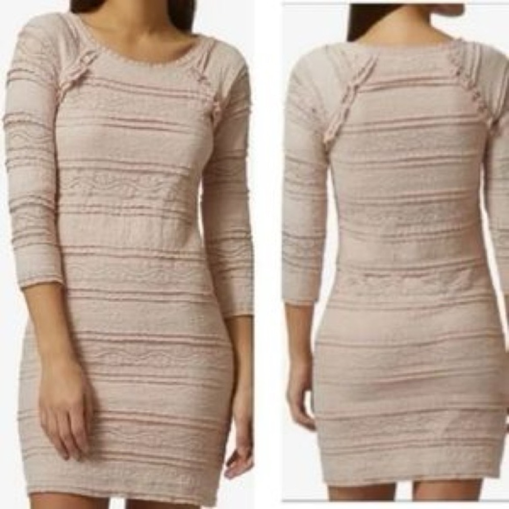 AVEC LES FILLES PINK LACE MINI DRESS